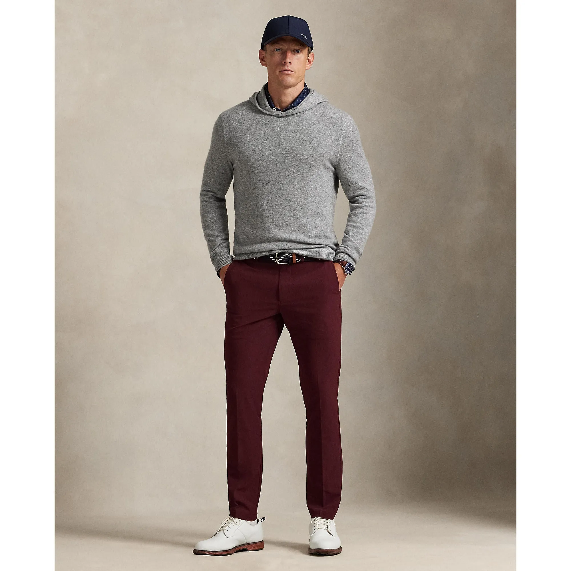 Organic Cotton Blend Snag Proof Fabric RLX Ralph Lauren Athletic Lightweight Stretch Cypress Golf Pants - Rich Ruby