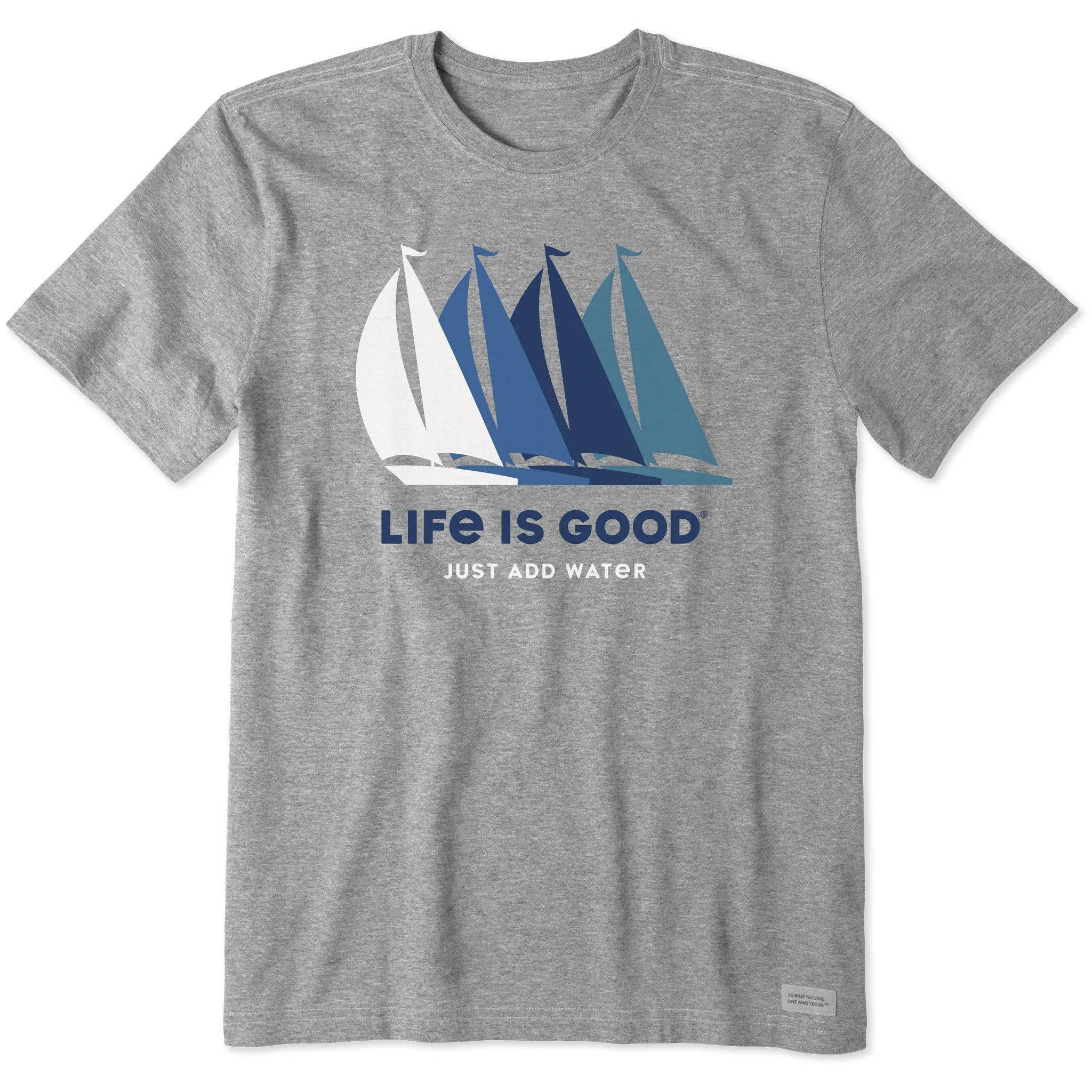 Taped Neckline Comfy Casual Wear Men's Just Add Water Sailboats Short Sleeve Crusher Tee