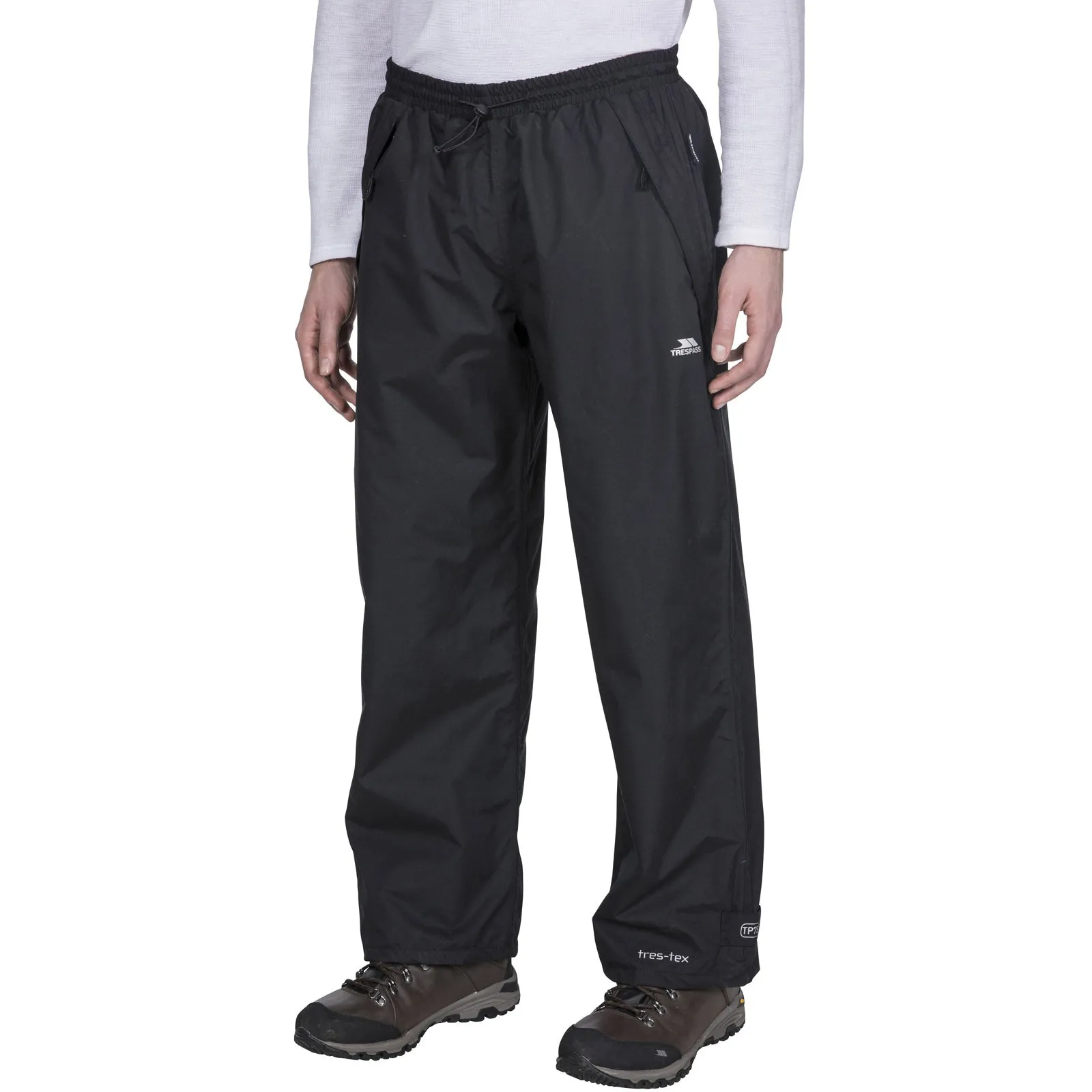Trespass Mens Toliland Waterproof Trousers - Black Casual Stretch Wear Quick-Dry Material