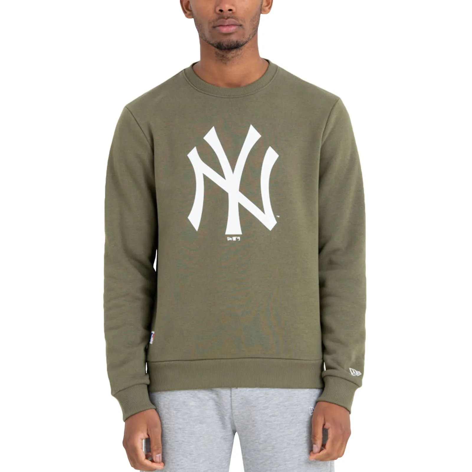 New Era Mens New York Yankees MLB Pullover Sweatshirt - Khaki Warm Clothing