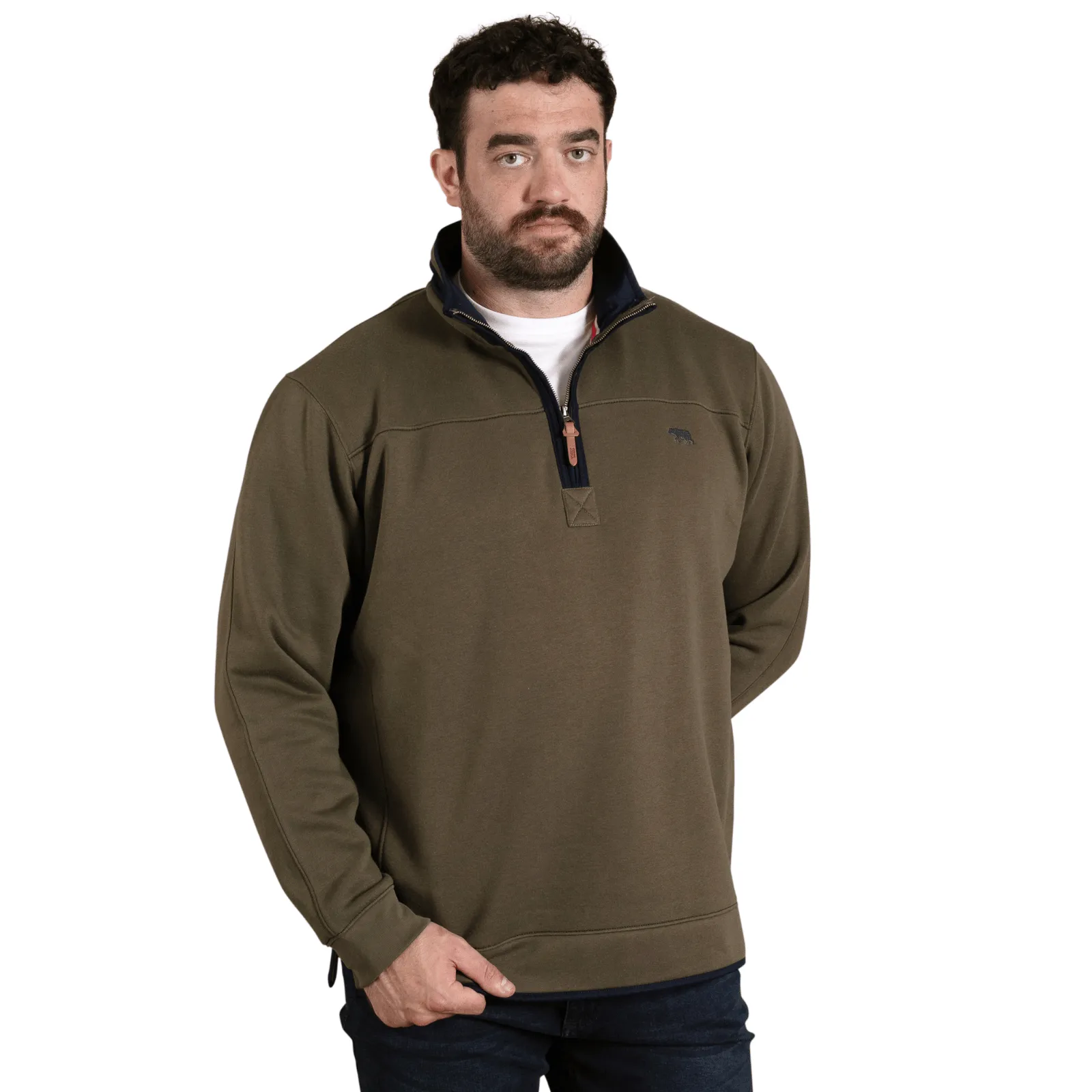Fashion Layering product gym ready performance D555 Mens Leicester Big & Tall Half Zip Sweatshirt