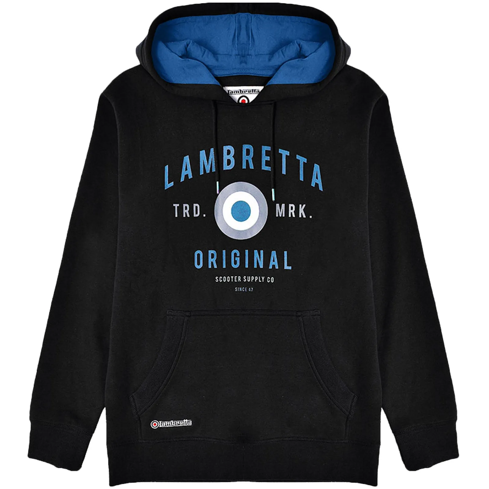 Sporty Comfort Relaxed Essentials Lambretta Mens Original Target Print Hoodie