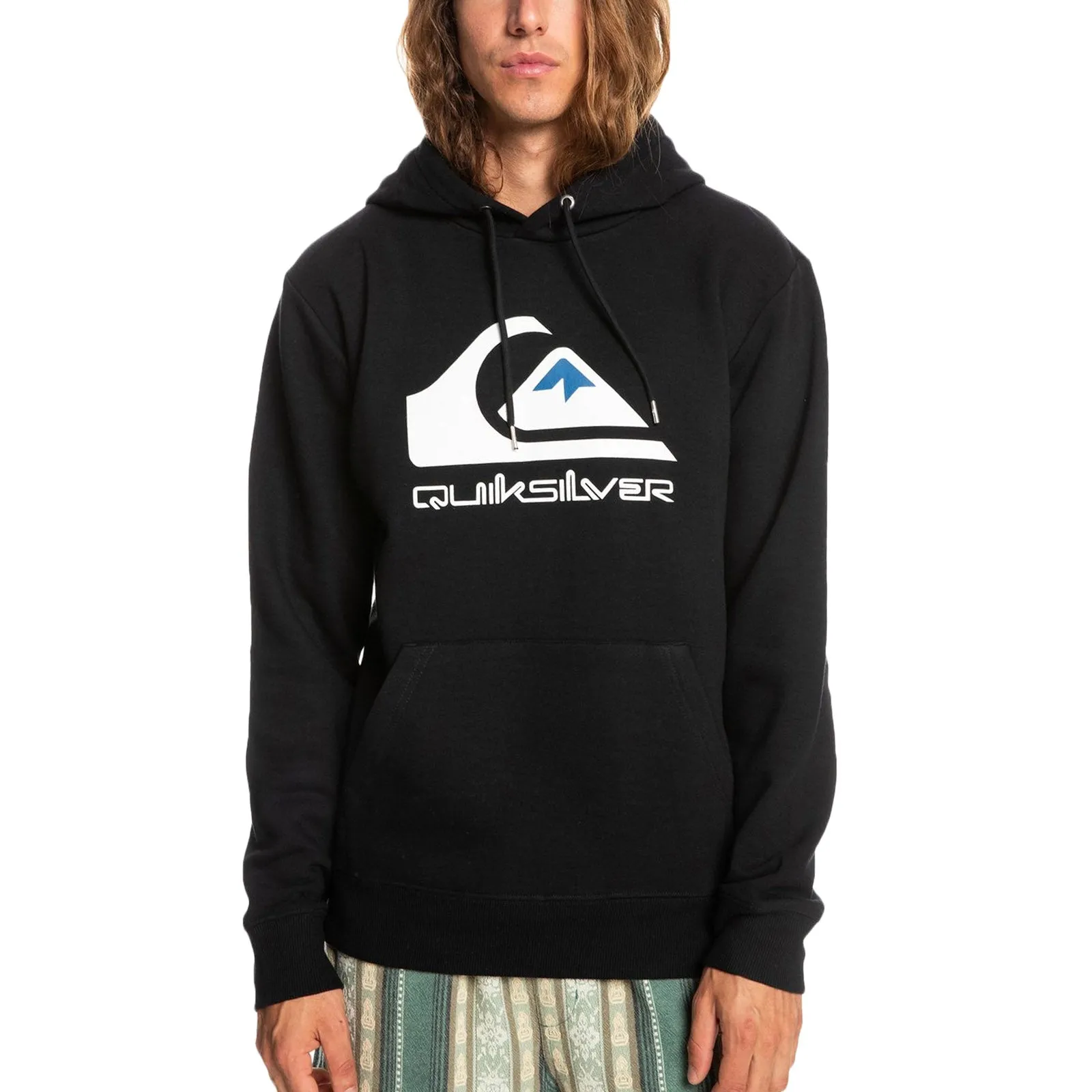 Street-Ready Look Quiksilver Mens Big Logo Hoodie - Black