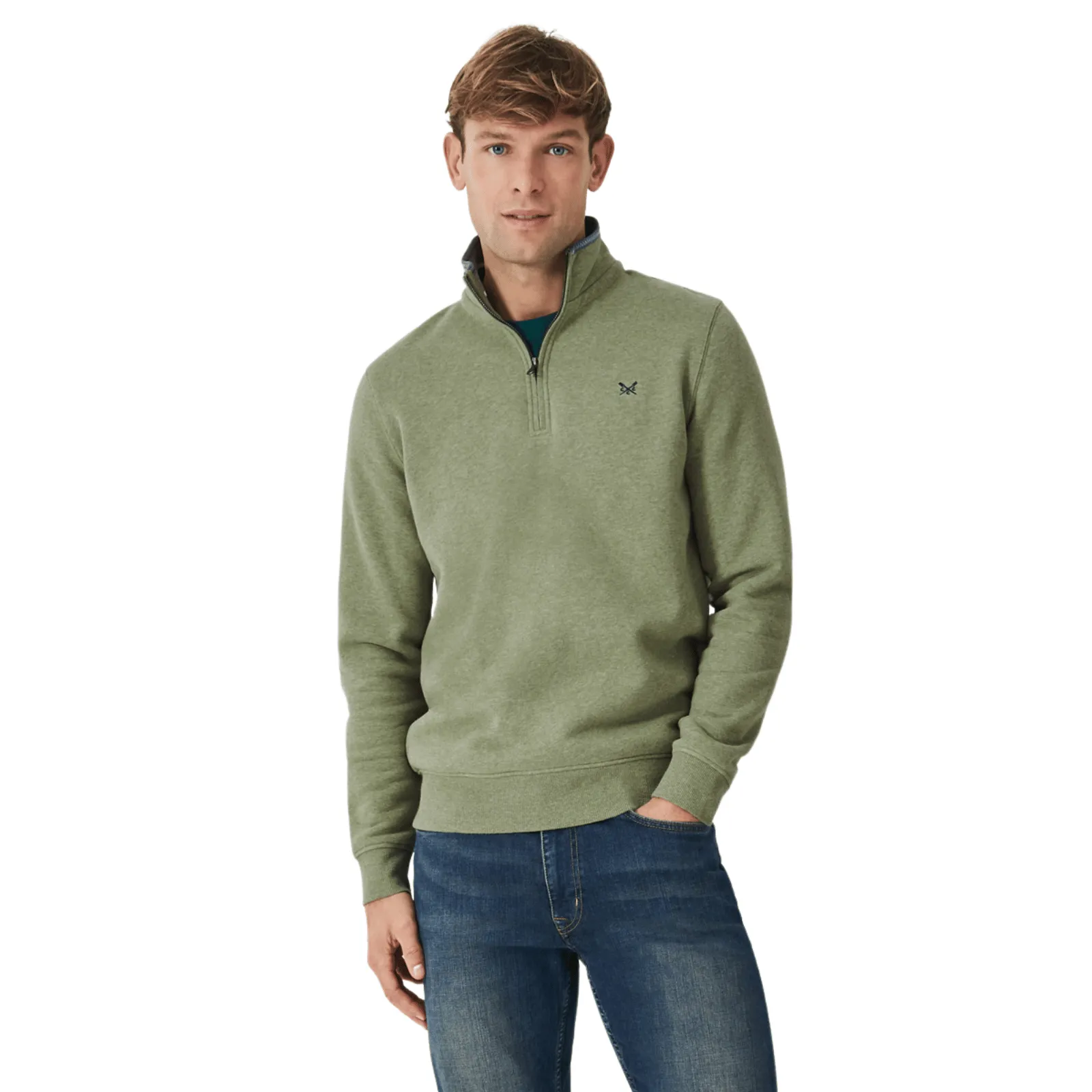 Crew Clothing Mens Classic Half Zip Sweatshirt Business casual Layer Fit