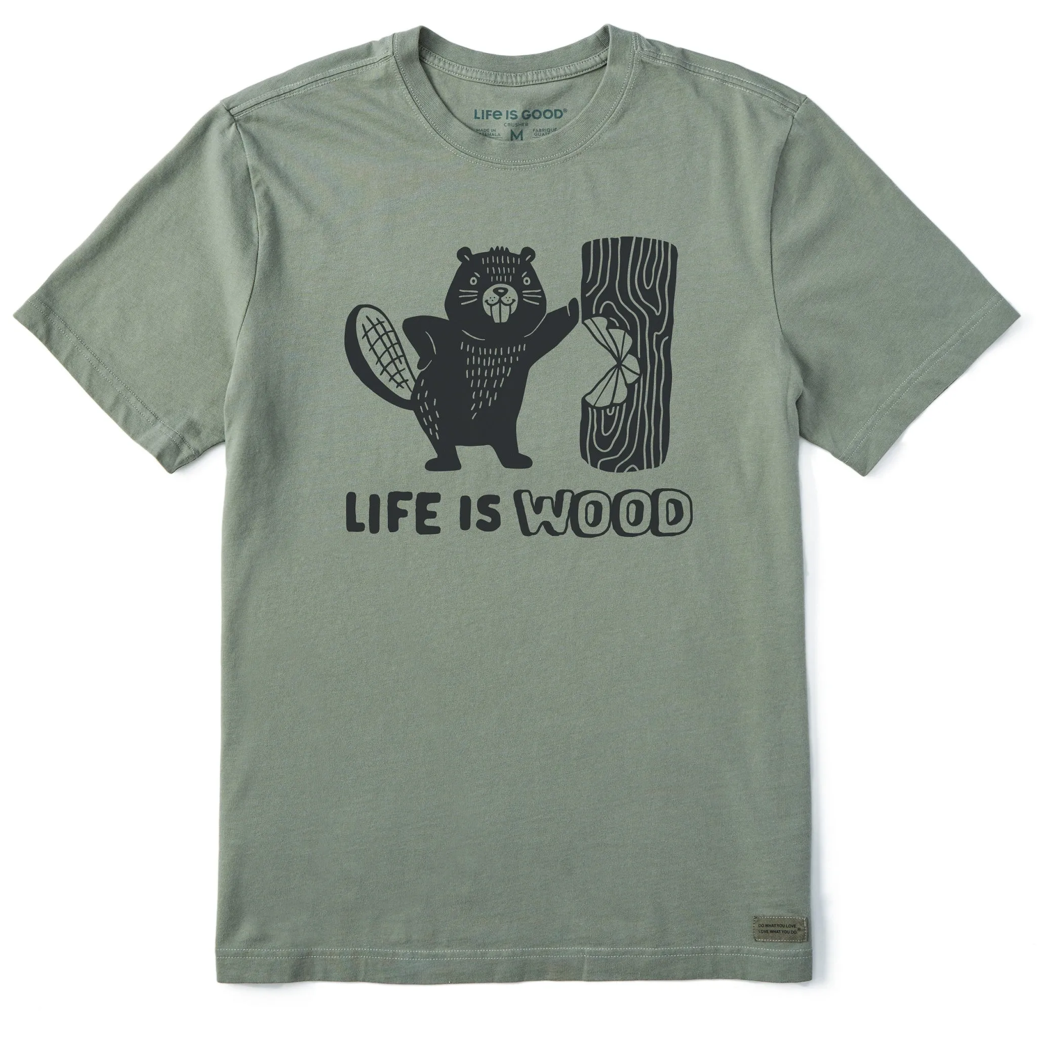Men's Life is Wood Beaver Short Sleeve Tee AntiStatic Properties Low Impact Manufacturing