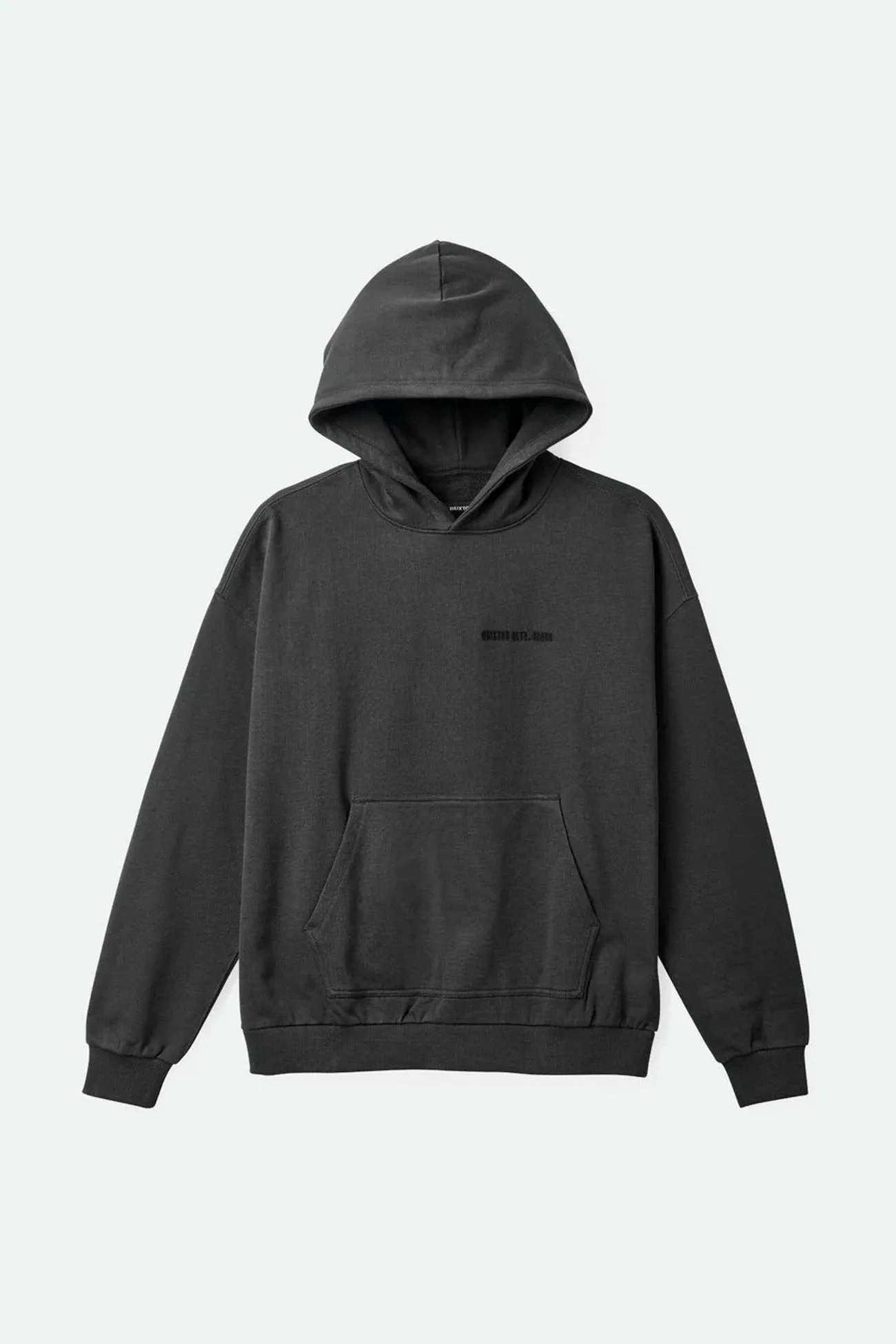 Embroidered Heavy Weight Hood Washed Black Soft Hoodie