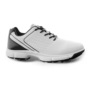 Agile Motion Drive Power Ask Echo  G617 Men's Professional Spikes Golf Shoes / White-Black