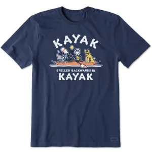 Men's Kayak Spelled Backwards Short Sleeve Crusher Tee slim fit