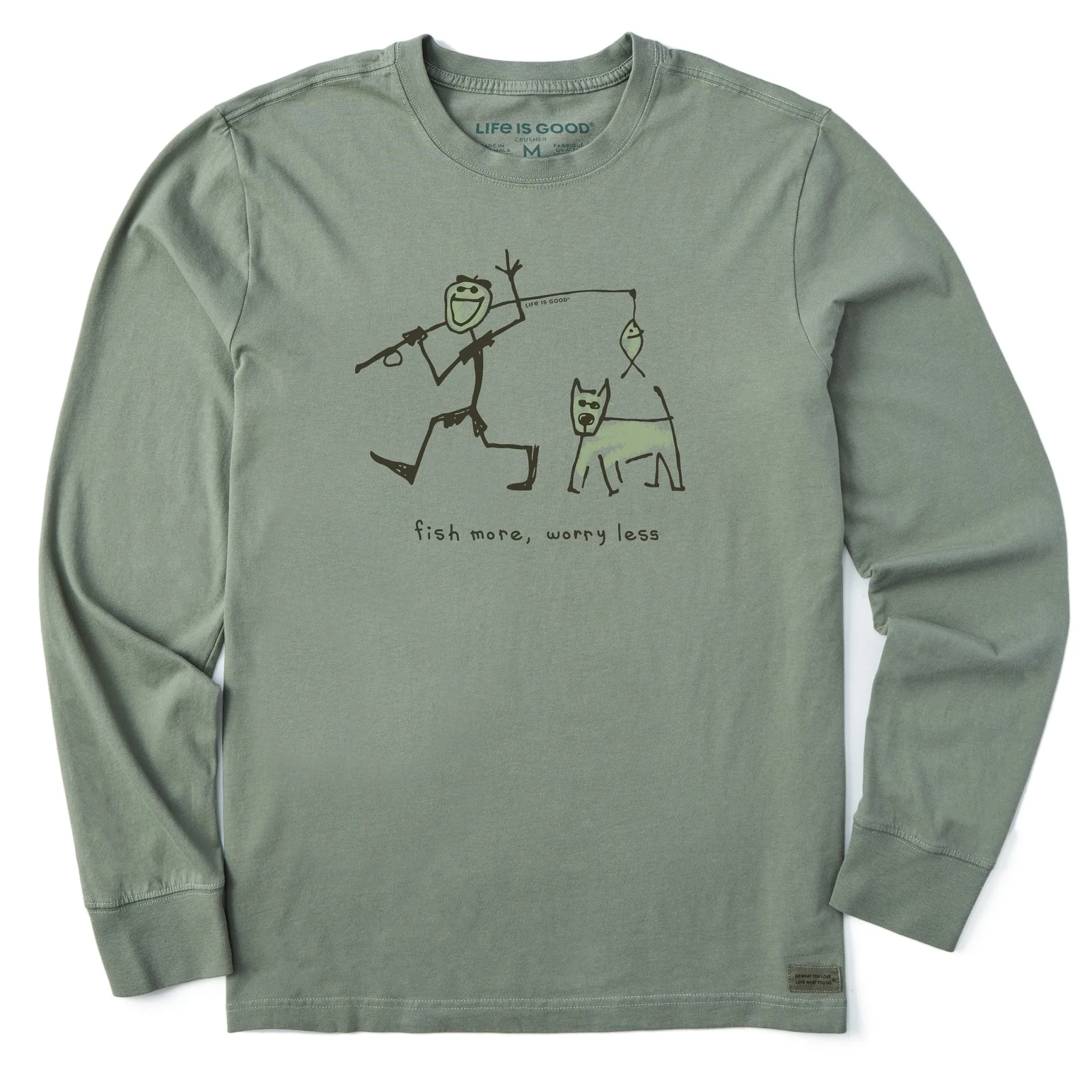 Soft Breathable Men's Jake & Rocket Karma Fish Long Sleeve Crusher Tee