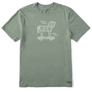 Men's Knock, Knock, Trojan Horse Short Sleeve Crusher Tee Breathable Performance EasyCareFinish