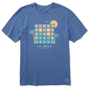 NeutralTonesCollection Men's La Jolla Word Game Short Sleeve Crusher Tee