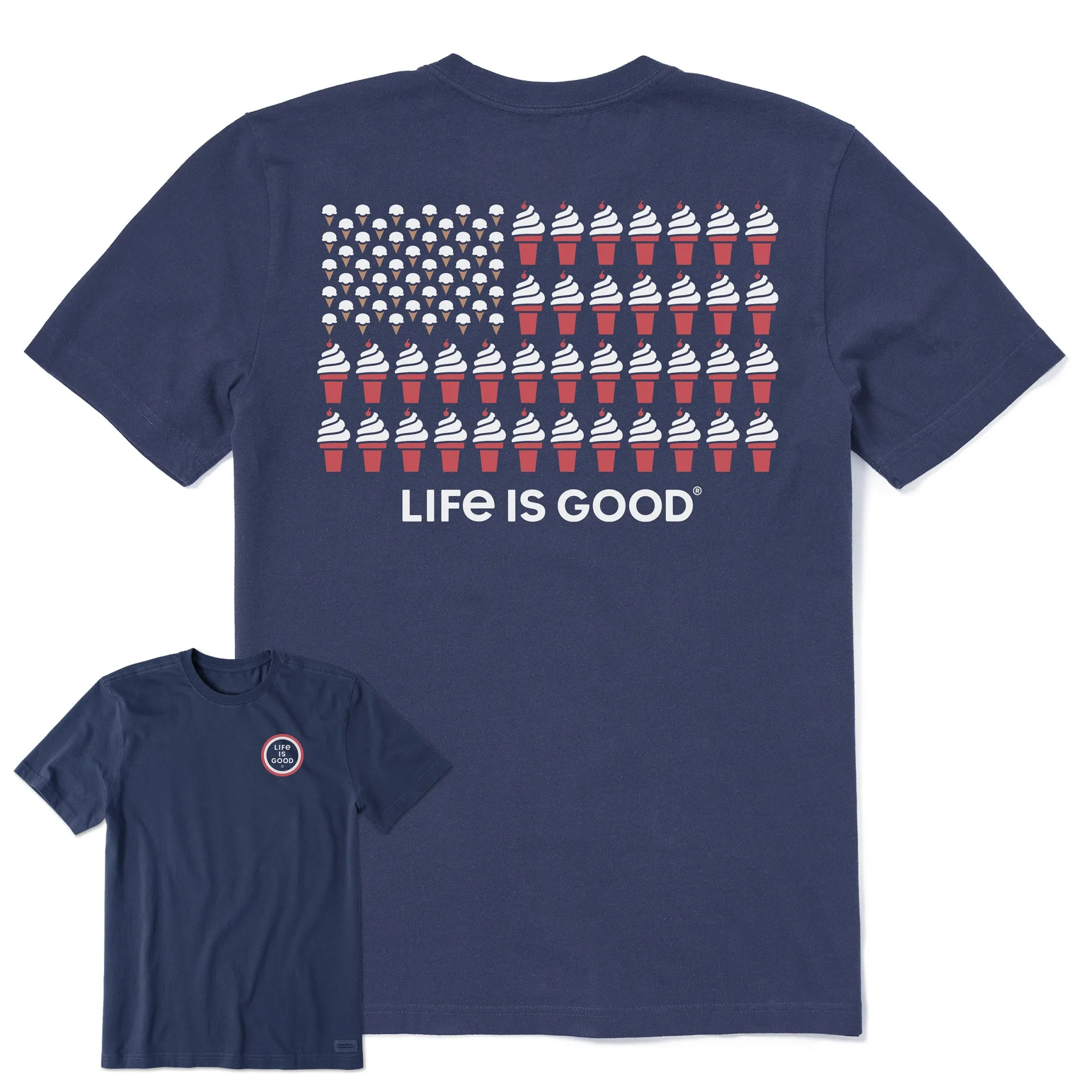 Men's Ice Cream Flag Short Sleeve Tee Modern innovation Indoor Comfort