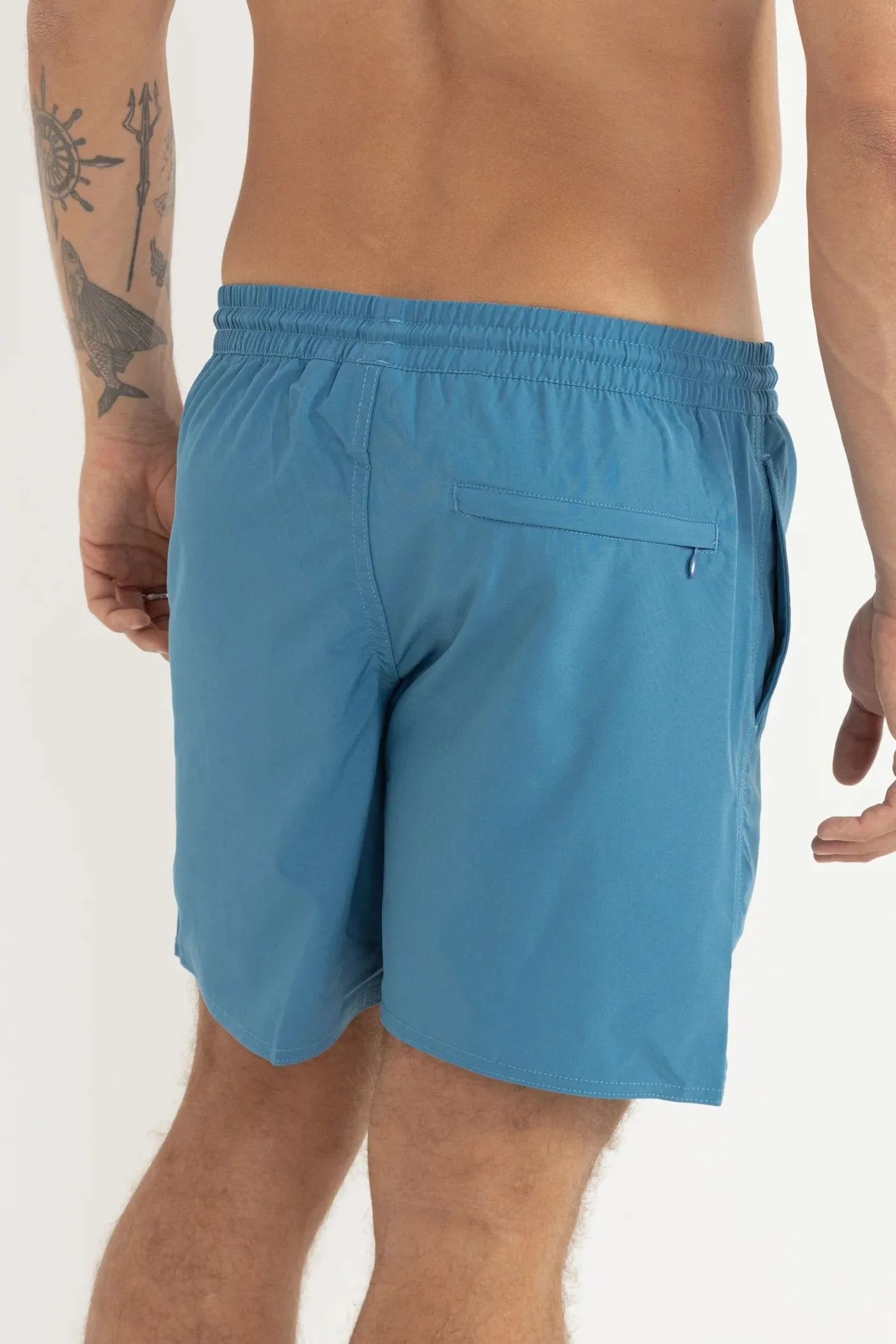 Classic Beach Short Mineral Blue high - rise Clean Stretch