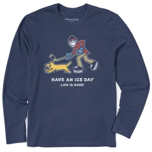 Skinny Fit Layer Ready Fit Men's Jake and Rocket Ice Skating Long Sleeve Crusher Tee