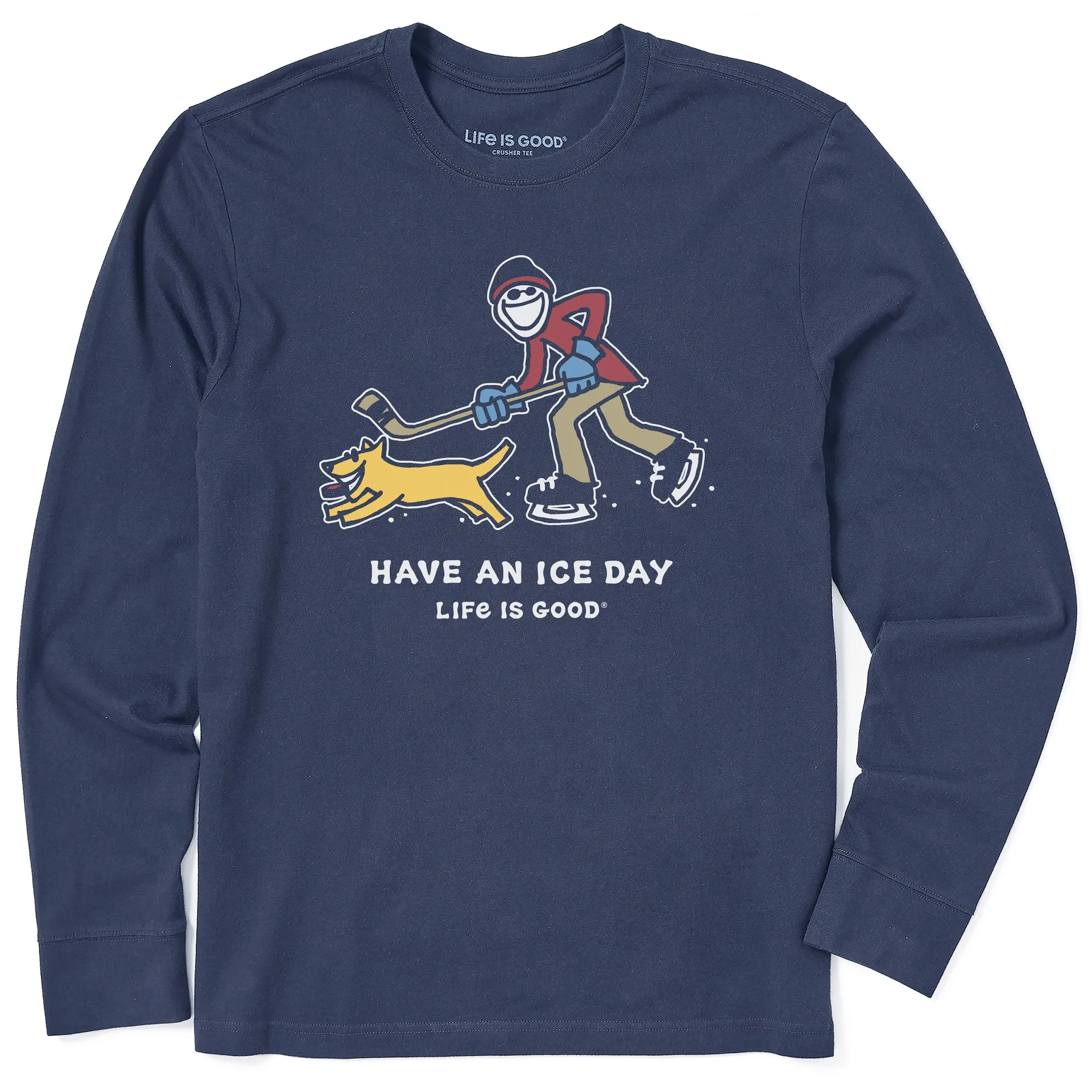 Men's Jake and Rocket Ice Skating Long Sleeve Crusher Tee Performance Fit Wear
