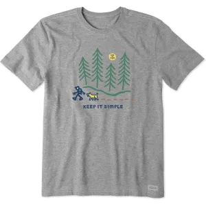 easygoing look Smart Comfort Men's Keep it Simple Hiking through the Woods Short Sleeve Tee