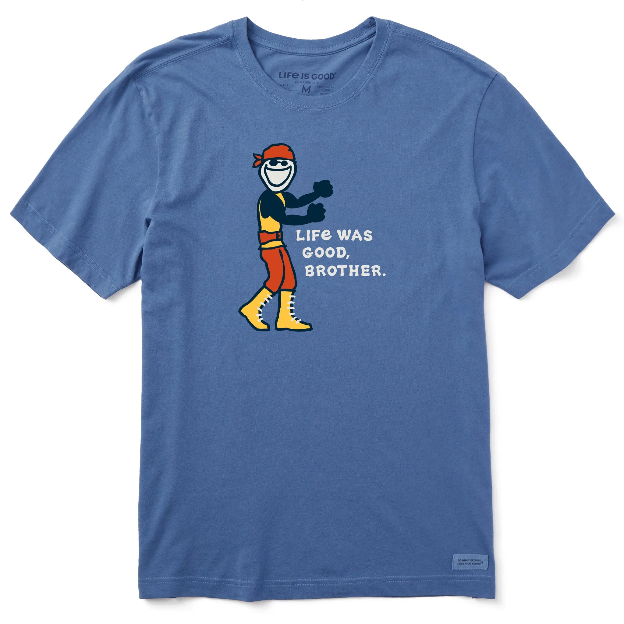 Street Casual Look Men's Life Was Good, Brother Short Sleeve Crusher Tee