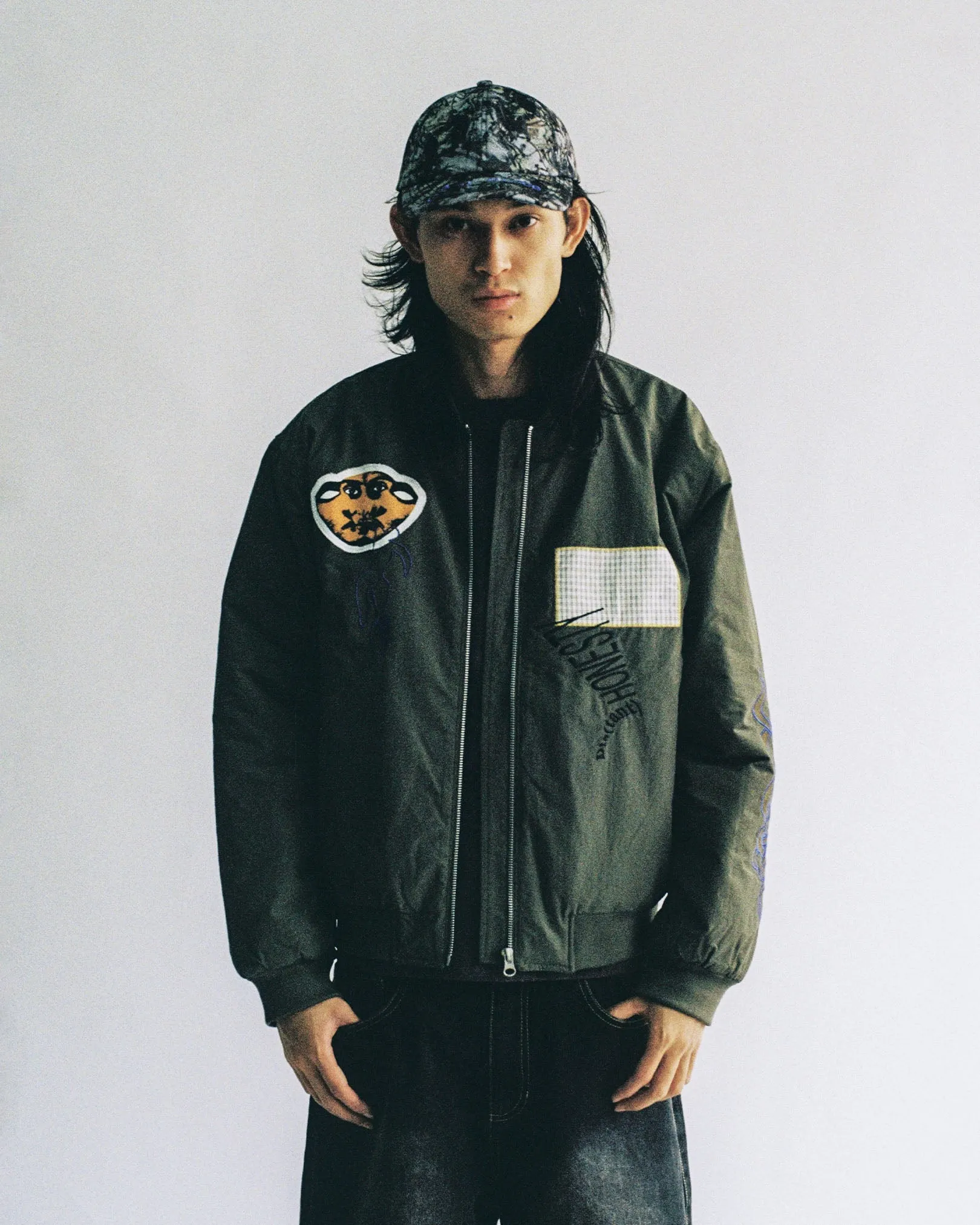 Water Resistant Design Mirror Bomber Jacket