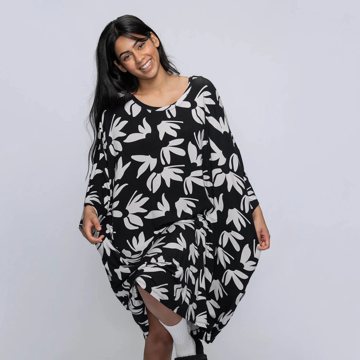 Ultra Stretch Waistband Slow Day Style Black Floral