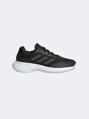Adidas Gamecourt 2.0 Women Tennis Shoes Black/Silver Metalic orthopedic Multi Density Foam