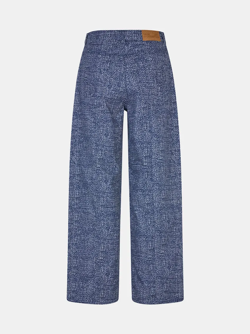 Rugged Feel Fit Focus Nara Printed Pants Printed Chunky Twill