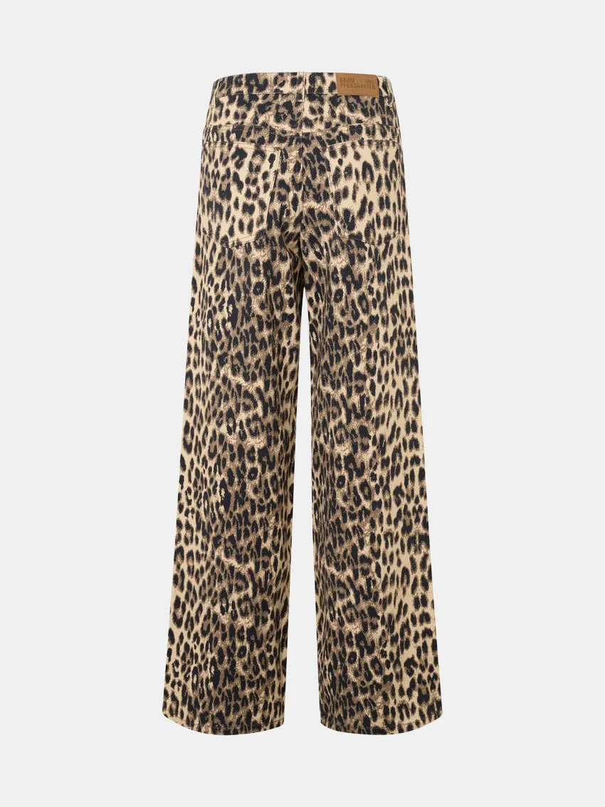 Nicette Jeans Brown Baum Leopard Relaxed Style Weekend Style High Quality Reinforced Stitching