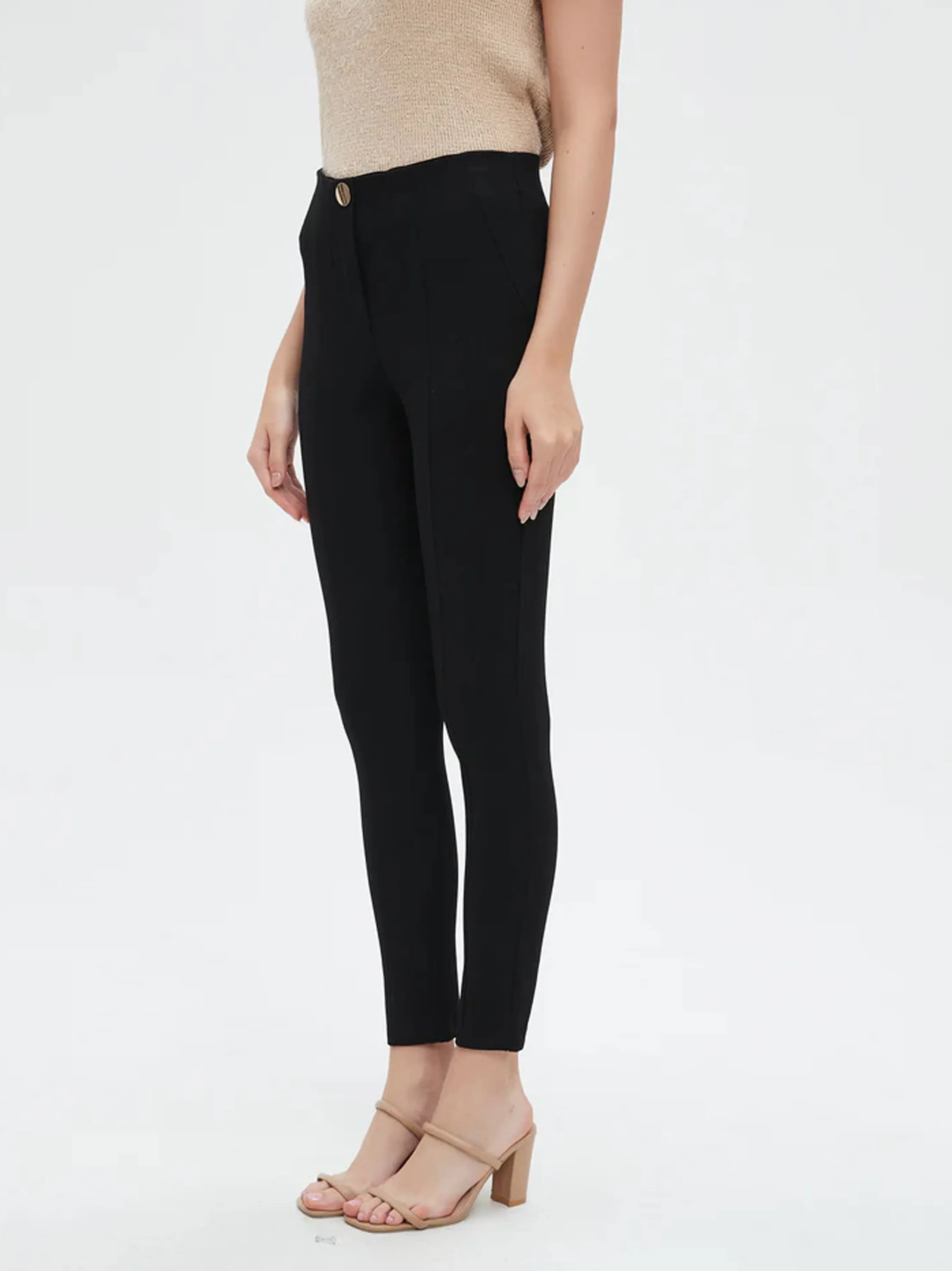 Women's Plain Skinny Jeans,Black Go-To Choice All Round Piece