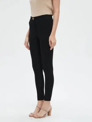 Women's Plain Skinny Jeans,Black Go-To Choice All Round Piece