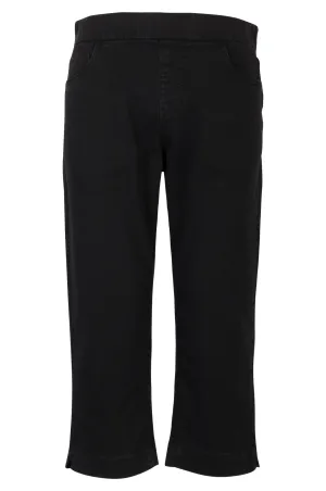 Pull on Mid Calf Jeans | Black | 6506A1 Street Routine Sandblasted Finish