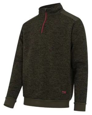 Stylish Jumper Hoggs of Fife Green King II Quarter Zip Knit Fleece
