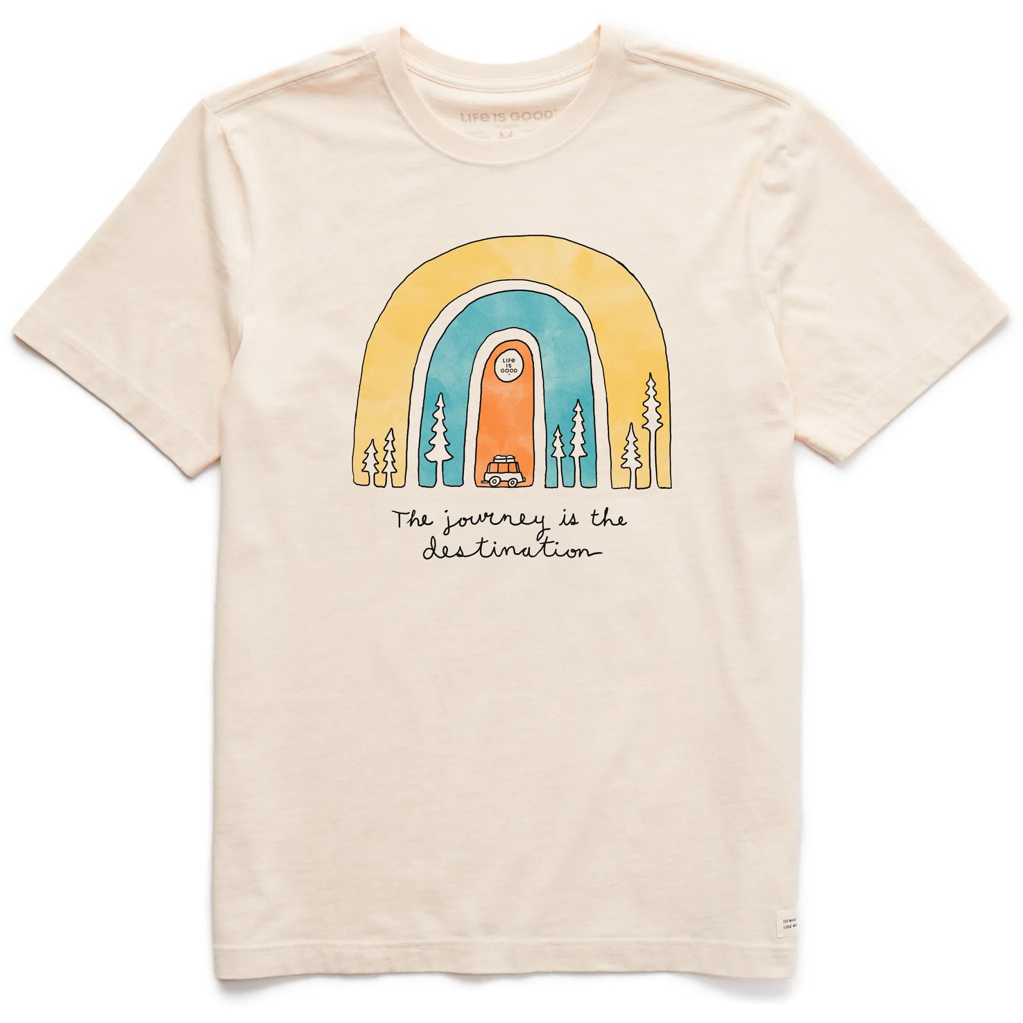 Comfortable Men's Journey is the Destination Short Sleeve Crusher Tee