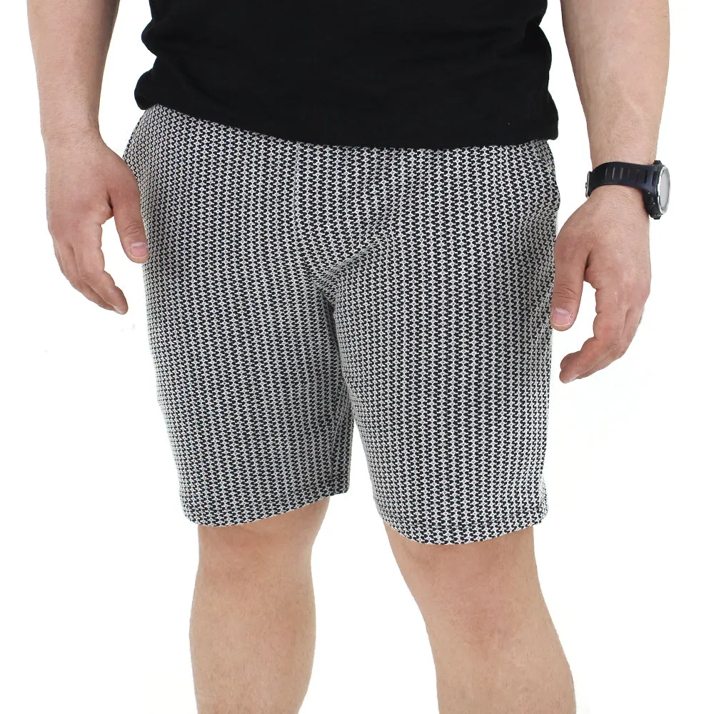 Men's Knitted Short,Black/White Comfy Fit
