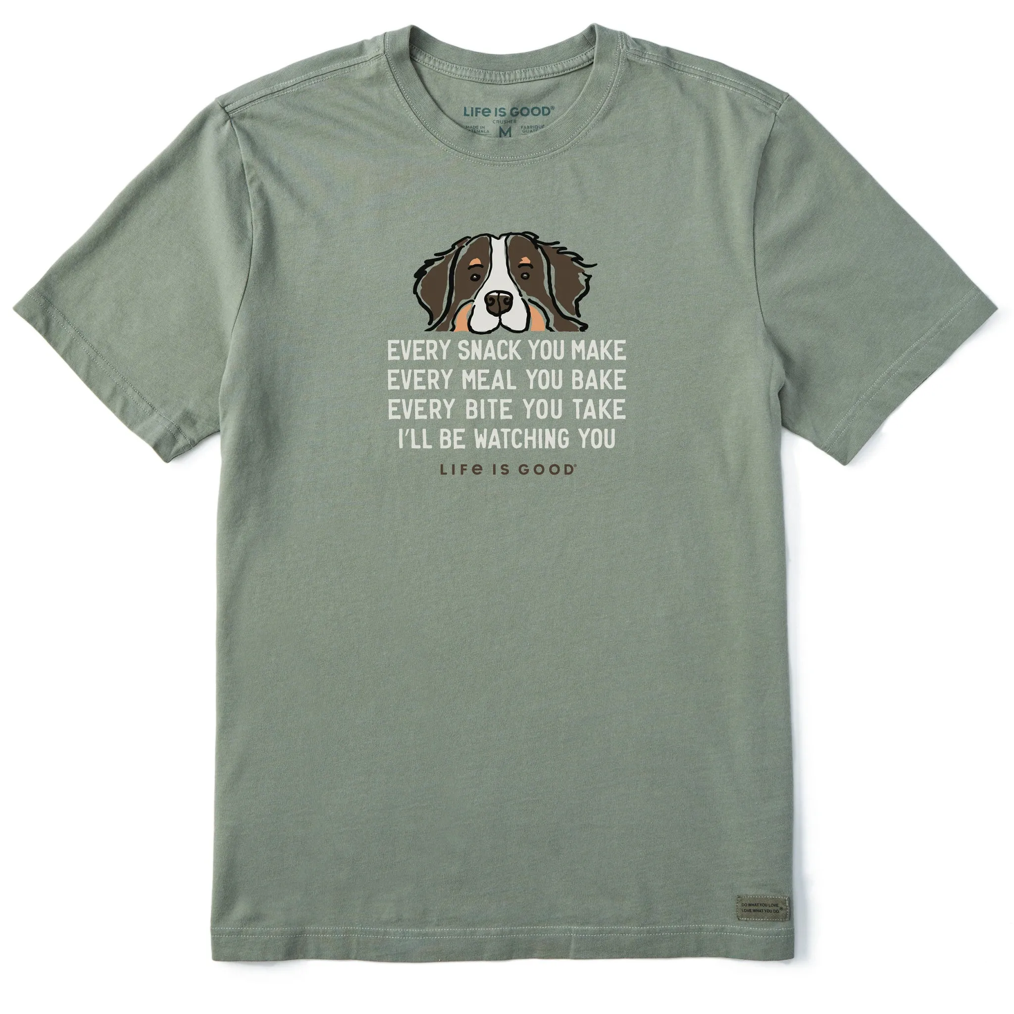 Sleek Waistband Temperature Control Fabric Men's I'll Be Watching You Bernese Short Sleeve Tee