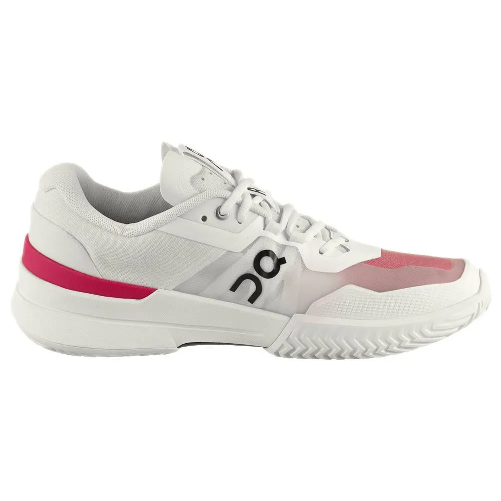 On Men's THE ROGER Pro 2 - White/Pink Wear Resistant Foreguard Contoured Footbed