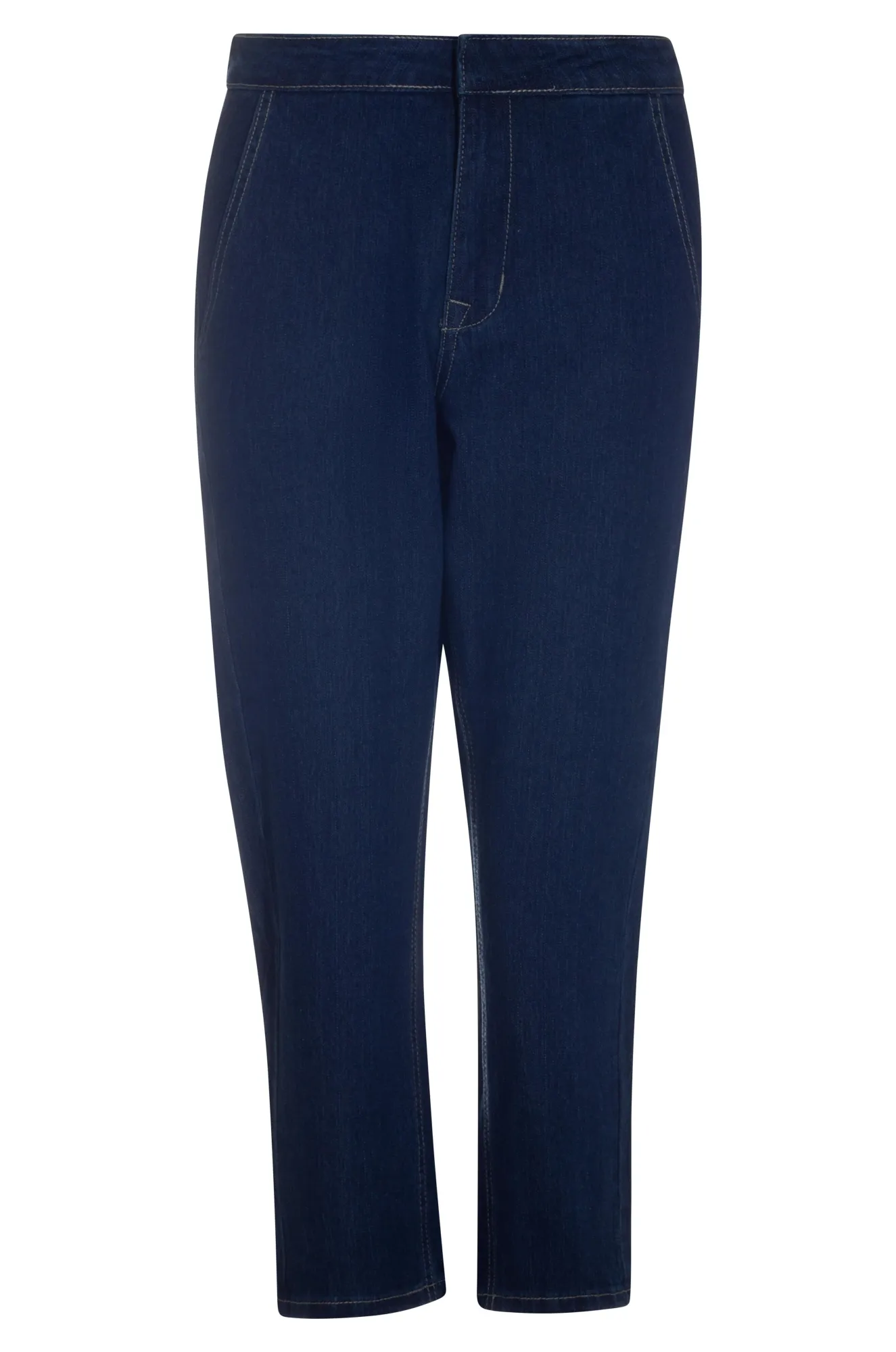 On trend Chelsea Crop Jeans | MID BLUE | 6598AR Multi Layer Knee Reinforcement Smooth Lightweight