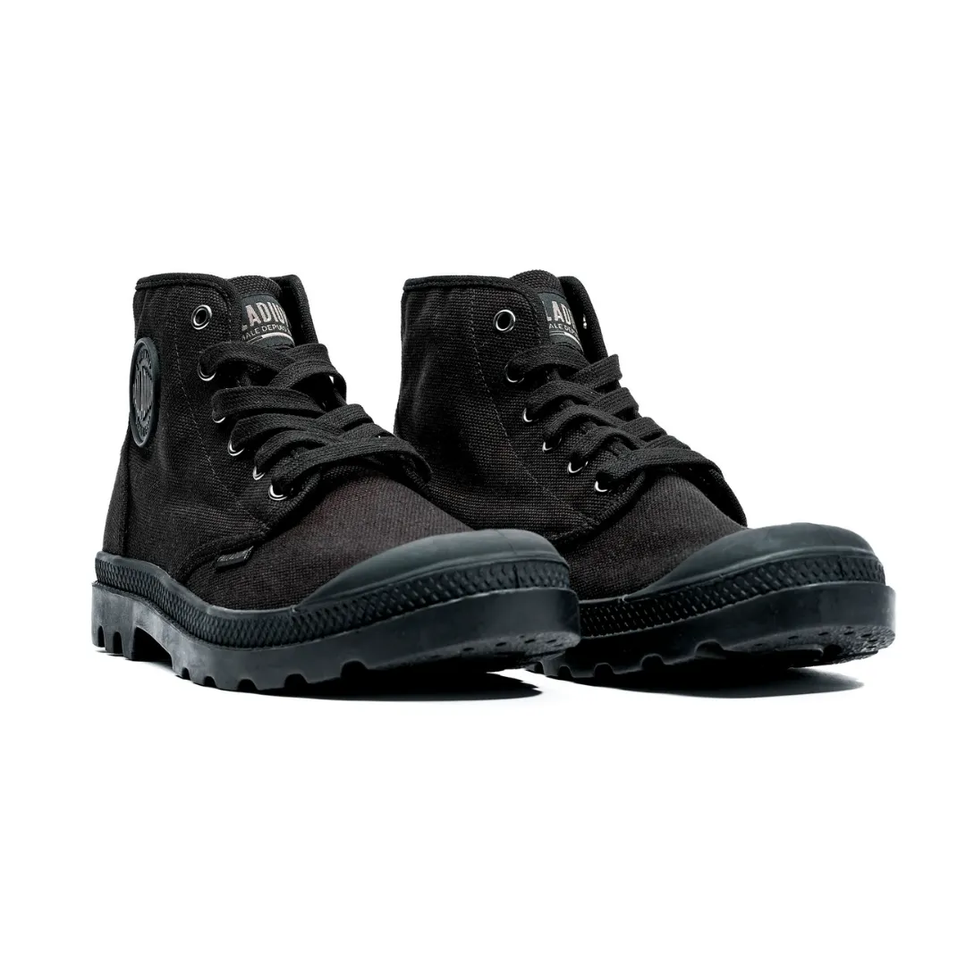Women's Pampa Hi in Black from Palladium Rugged Built Daily Walks Shock Absorbing Urban Traveler