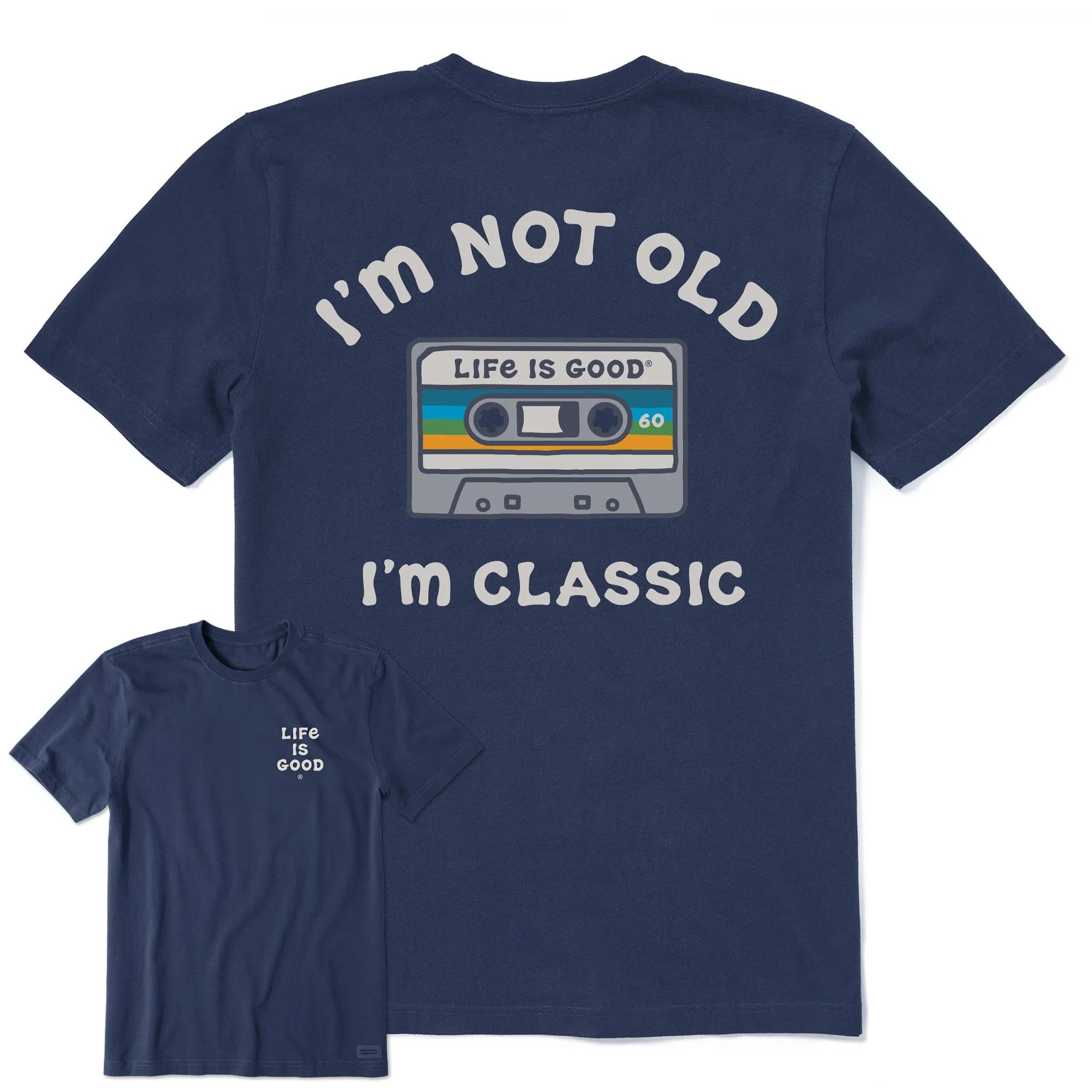 V neck elegance Men's I'm Classic Cassette Short Sleeve Tee