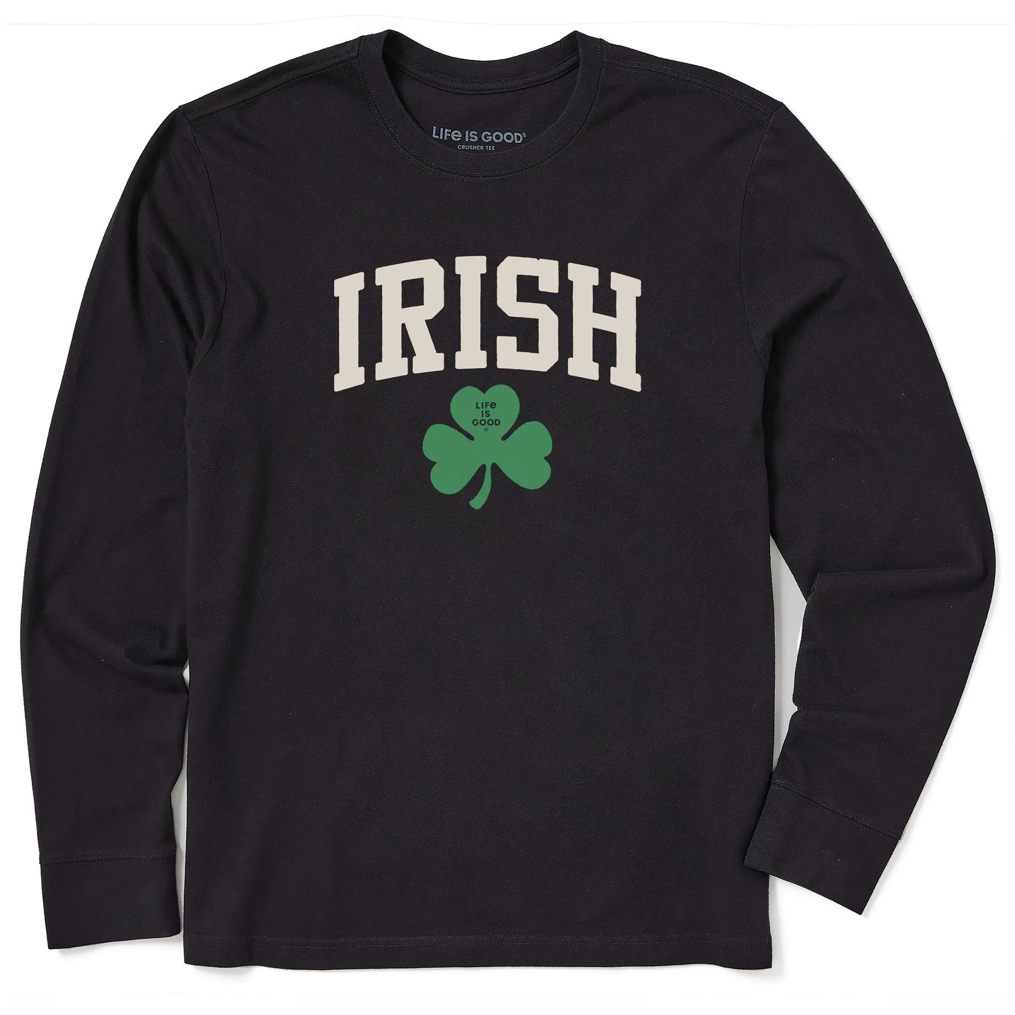 Chill Comfort Men's Irish Clover Long Sleeve Crusher Tee
