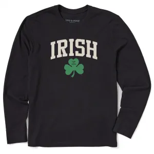 Men's Irish Clover Long Sleeve Crusher Tee OversizedSilhouette