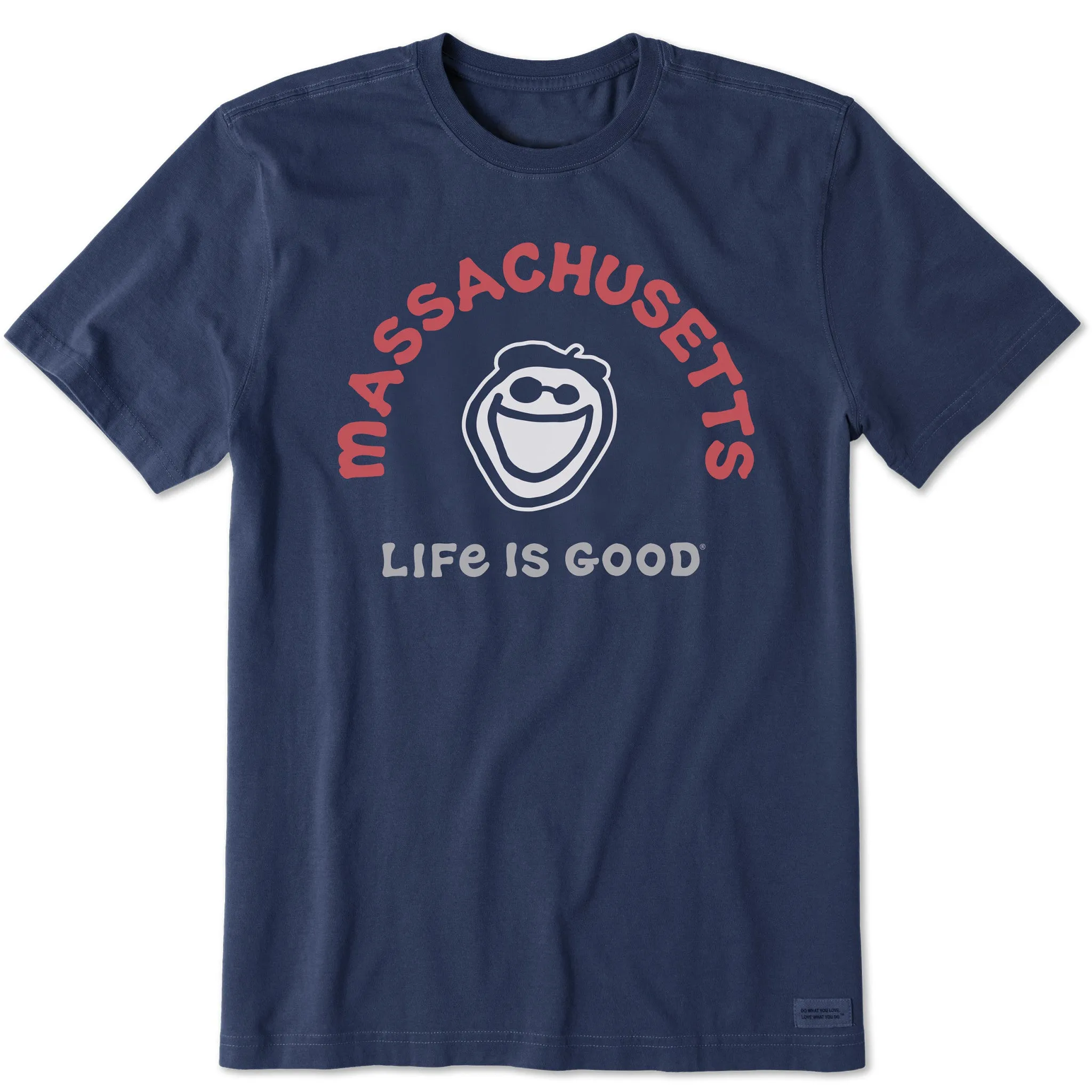 TaglessCollar Men's Jake Massachusetts Short Sleeve Crusher Tee