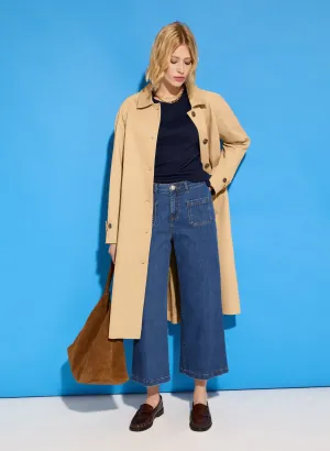 Jena Organic Cotton Stretch Wide Crop Jeans Relaxed Fit Waist All Day Comfort Design