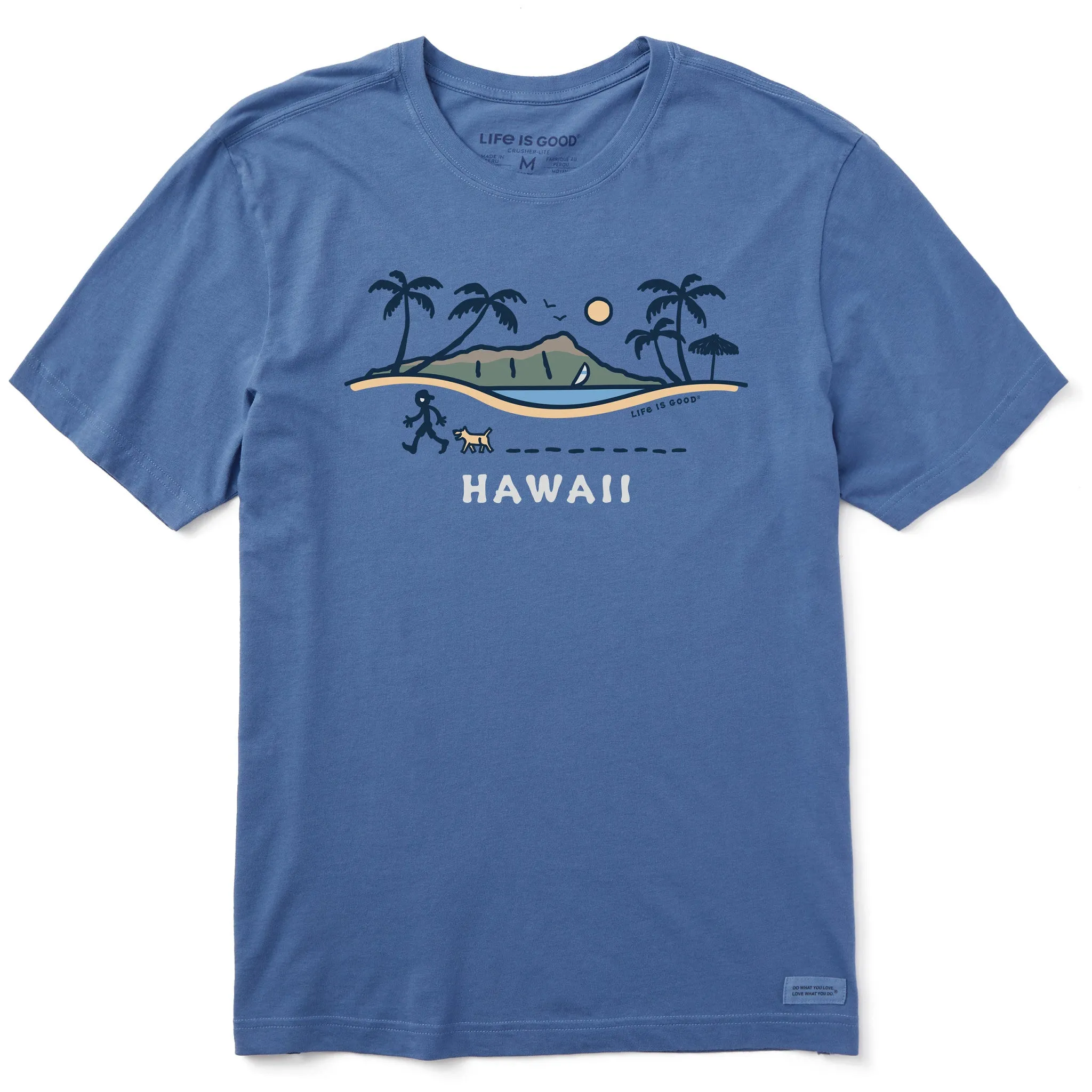 Low Impact Dye Men's Jake and Rocket in Hawaii Short Sleeve Crusher Tee