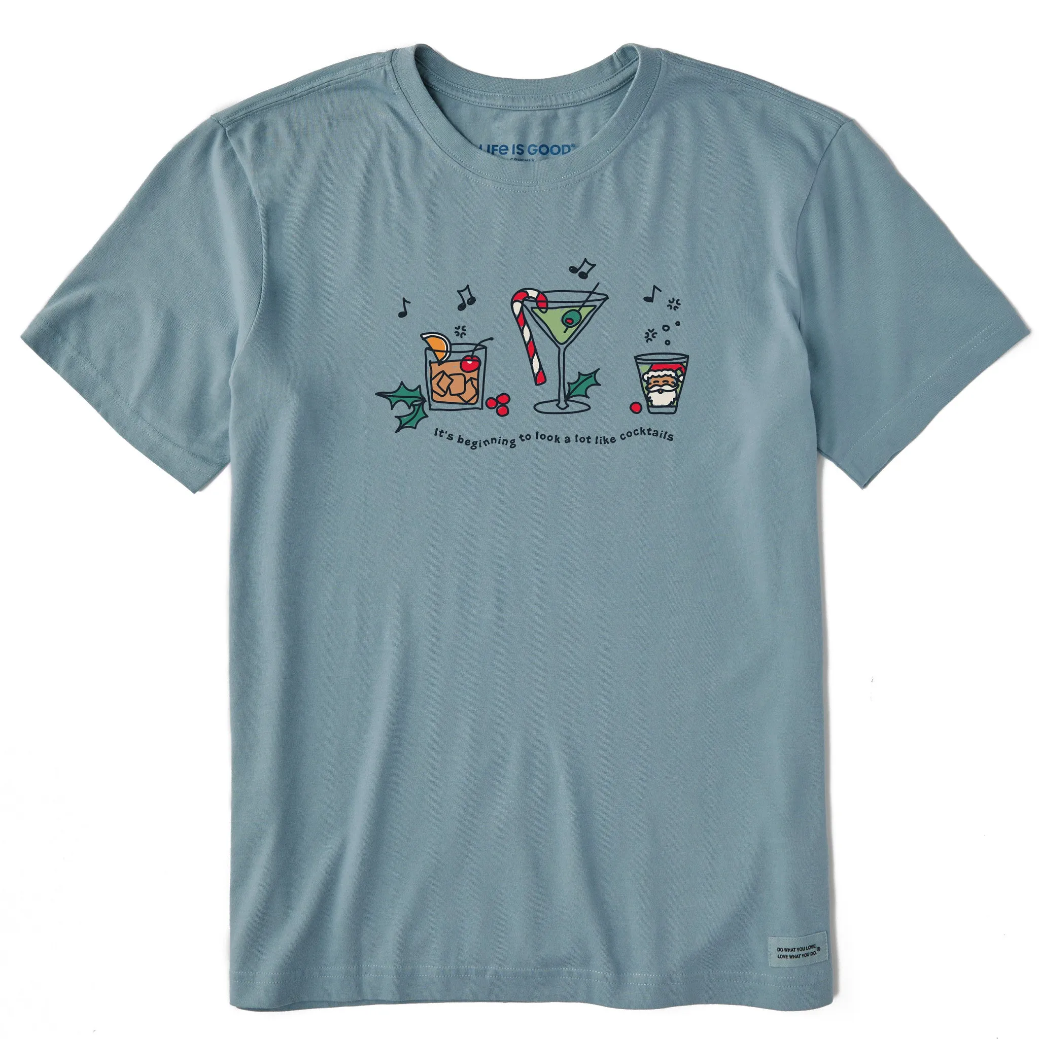 Elegant and Relaxed Men's It's Beginning to Look Like Cocktails Short Sleeve Crusher Tee