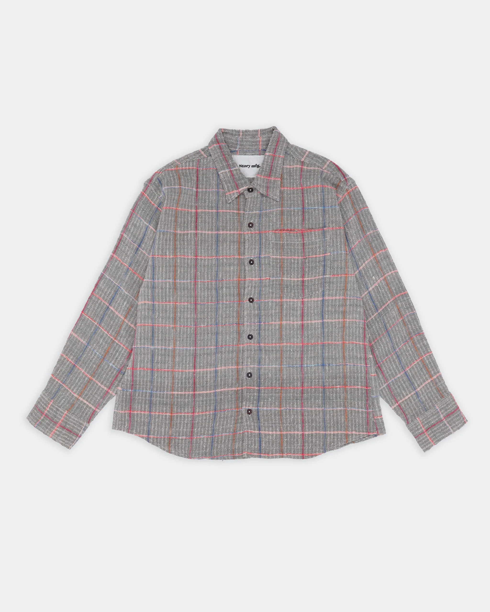 Plane Shirt - Grey Check Handloom Wrinkle Resistant Cloth