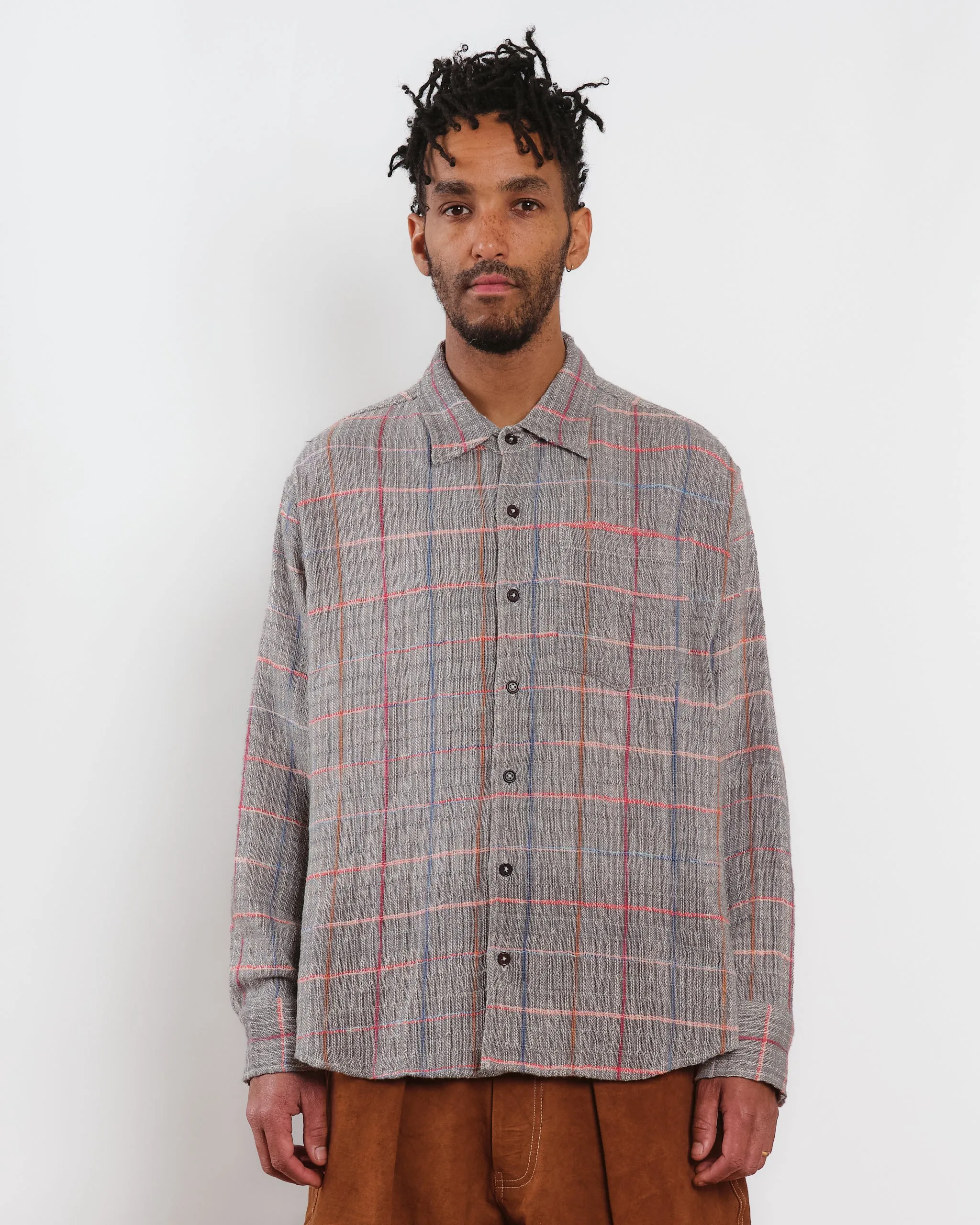Plane Shirt - Grey Check Handloom Smart Design