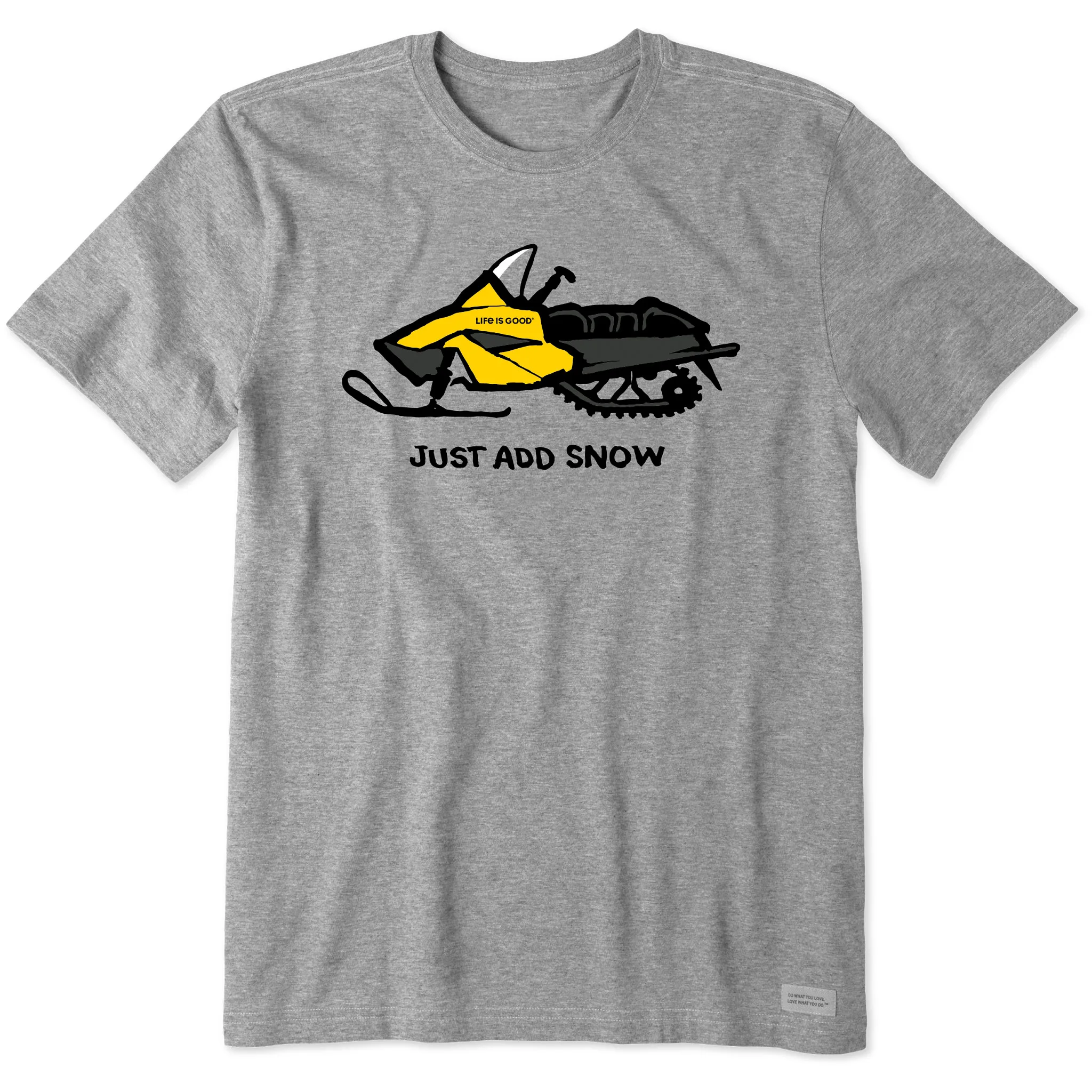 Men's Just Add Snow Snowmobile Short Sleeve Crusher Tee Stretch Fit