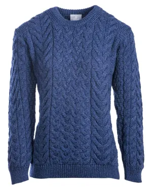 ShrinkResistant Free Mind Aran Merino Wool Crew Neck Jumper