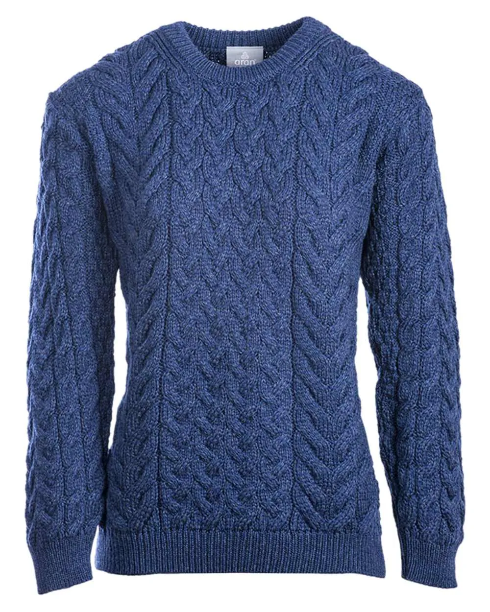 ShrinkResistant Free Mind Aran Merino Wool Crew Neck Jumper
