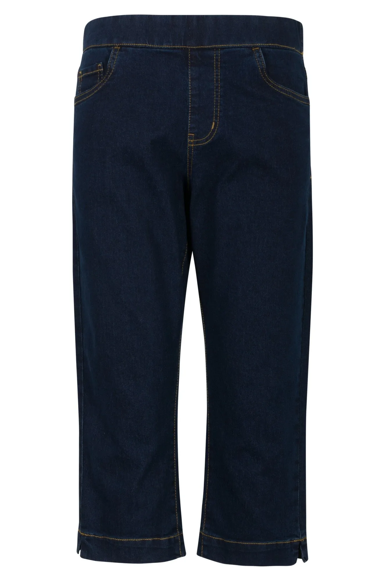General Fit Urban Look Pull on Mid Calf Jeans | DARK INDIGO | 6506A1