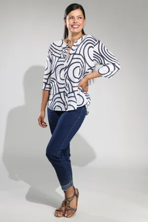 Pull on Wonder Denim Capri Jeans | DARK INDIGO | 6624A1 Smooth Lightweight